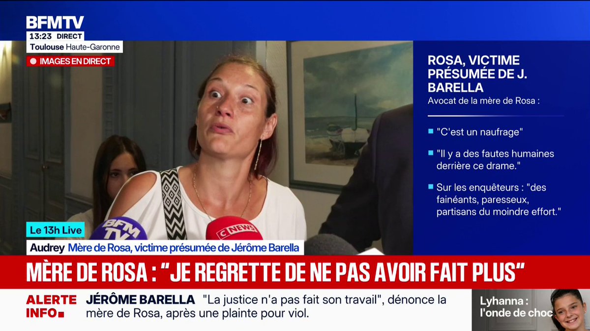 Mort de Lyhanna: "Je regrette de ne pas avoir fait plus", assure la mère de Rosa, victime présumée de Jérôme Barella