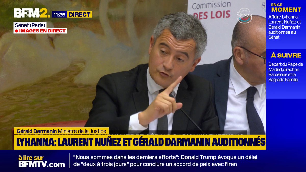 💬 "Je constate tous les jours que des parquets poursuivent sur des sujets que je ne considère pas prioritaires" Gérald Darmanin appelle les sénateurs à "redonner des pouvoirs" au garde des Sceaux pour "pouvoir appliquer une politique pénale" #BFM2