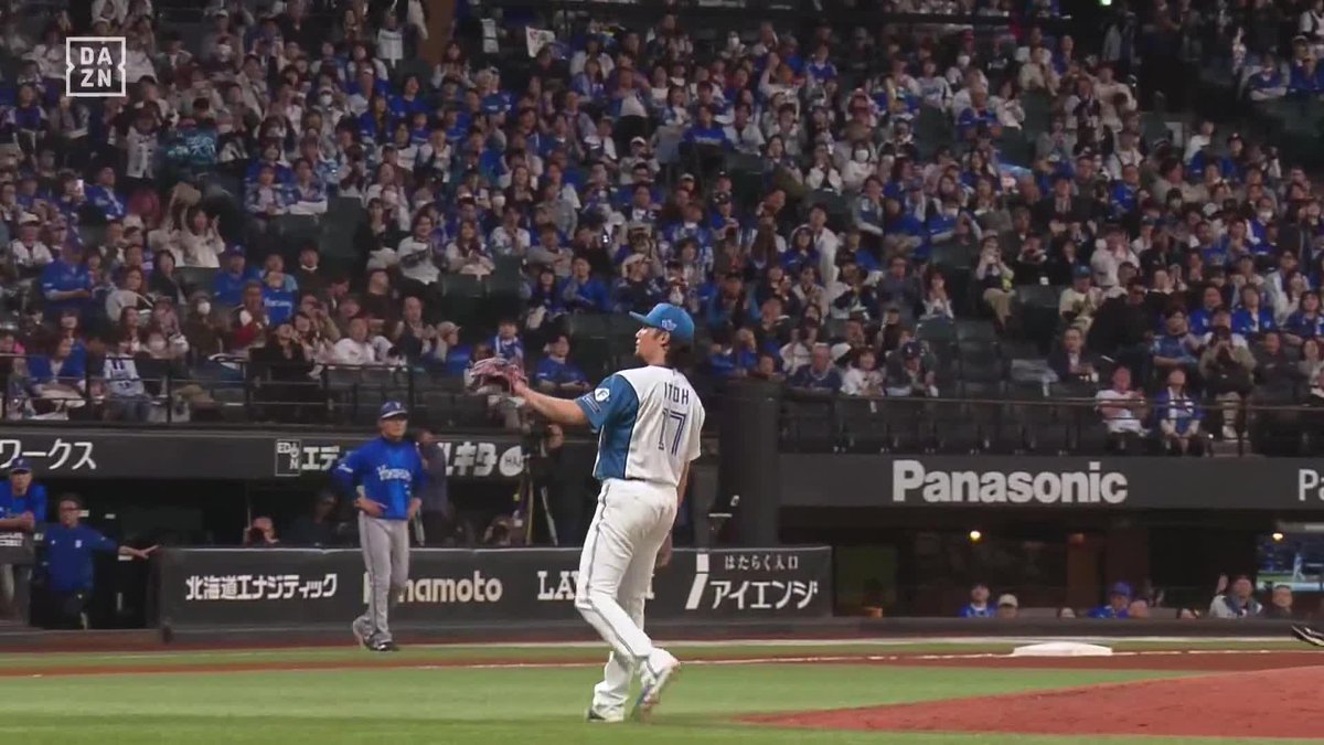 威風堂々 伊藤大海 完投で7勝目 今季エスコン初完投 ＜投球成績＞ 回数：9回 球数：120 失点：1 安打：5 三振：7 四球：2 ⚾️日本ハム×DeNA #lovefighters #だったらDAZN