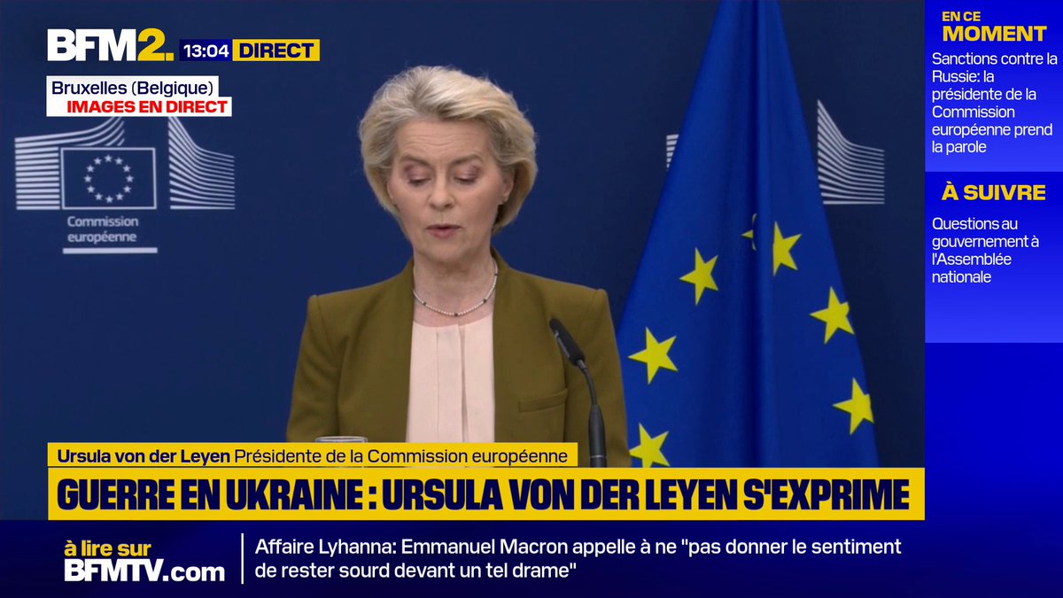 💬"Interdiction totale de certains produits, comme le cabillaud" ➡️Le secteur de la pêche inclus pour la première fois dans le nouvau paquet européen de sanctions contre la Russie, annonce Ursula von der Leyen #BFM2