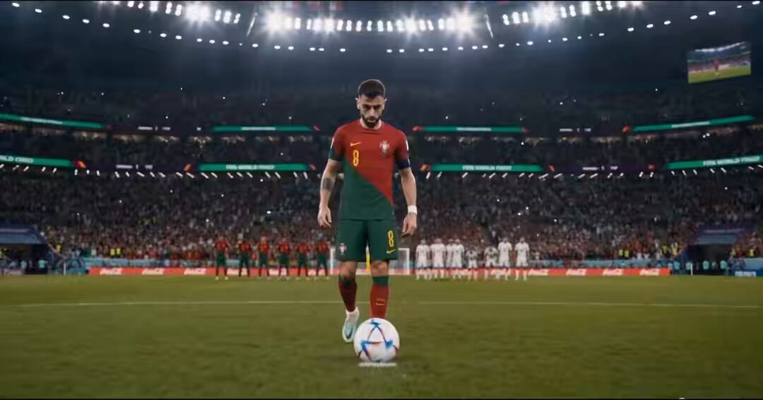 MetLife Stadium, New York. World Cup 2026 Final. Penalty shootout. Bruno Fernandes for Portugal 🇵🇹🪄 Cristiano Ronaldo on his knees praying. The entire country holding its breath. 🇵🇹🏆