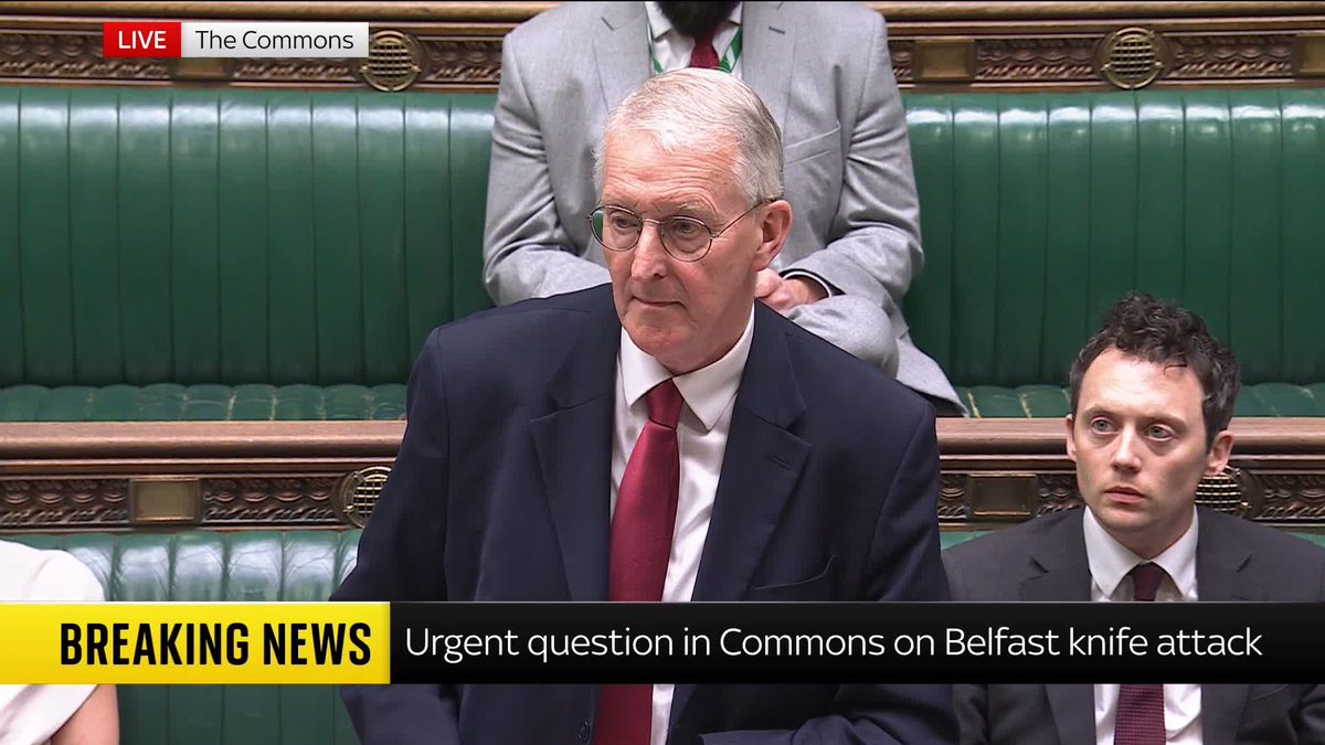 BREAKING: The HoC has launched emergency questions following the Belfast knife attack, which has left the victim in a serious condition. NI Secretary Hilary Benn recounts the events and praises those who "stepped forward and at immense risk to their own safety."
