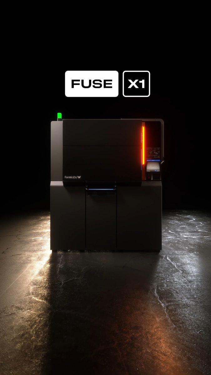 Fuse X1, Formlabs' newest industrial SLS (selective laser sintering) 3D printer. This large format SLS printer delivers huge parts same day, at half the cost and 3x the throughput of the competition. Plus, it’s backed by the quality and reliability of Formlabs. Watch the Fuse X1 product keynote Learn more about the Fuse X1 Fuse X1 features: ⚫️ 330 × 330 × 565 mm build volume, with 30%+ packing density ⚫️ 50% lower part cost versus legacy industrial SLS and MJF printers ⚫️ AI-powered Print Intelligence failure prevention ⚫️ One-hour installation, five-minute print changeovers, intuitive workflow requiring no dedicated operators ⚫️ Less than half the footprint versus legacy industrial SLS and MJF printers #formlabs #FuseX1 #3DPrinting