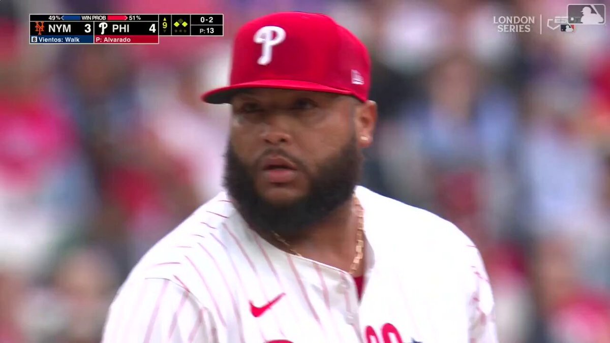 6/9/2024 Facing the Phillies in the London Series and trailing by one in the ninth, the Mets score three runs to take a 6-4 lead. In the bottom of the inning, Luis Torrens starts an impressive double play to end the game and secure the victory for New York.