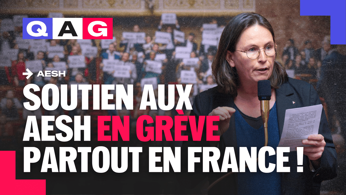 🔴🗣️ URGENT | Murielle Lepvraud dénonce le mépris du Gouvernement face aux AESH en grève partout dans le pays aujourd'hui ! « Quand on gagne à peine 1000 € par mois, ce n’est pas de gaieté de cœur ! Les AESH mènent la lutte pour qu’elles soient enfin reconnues comme des professionnelles dans un corps de fonctionnaire. M. le Ministre, c’est vous l’employeur, agissez ! » #DirectAN #QAG
