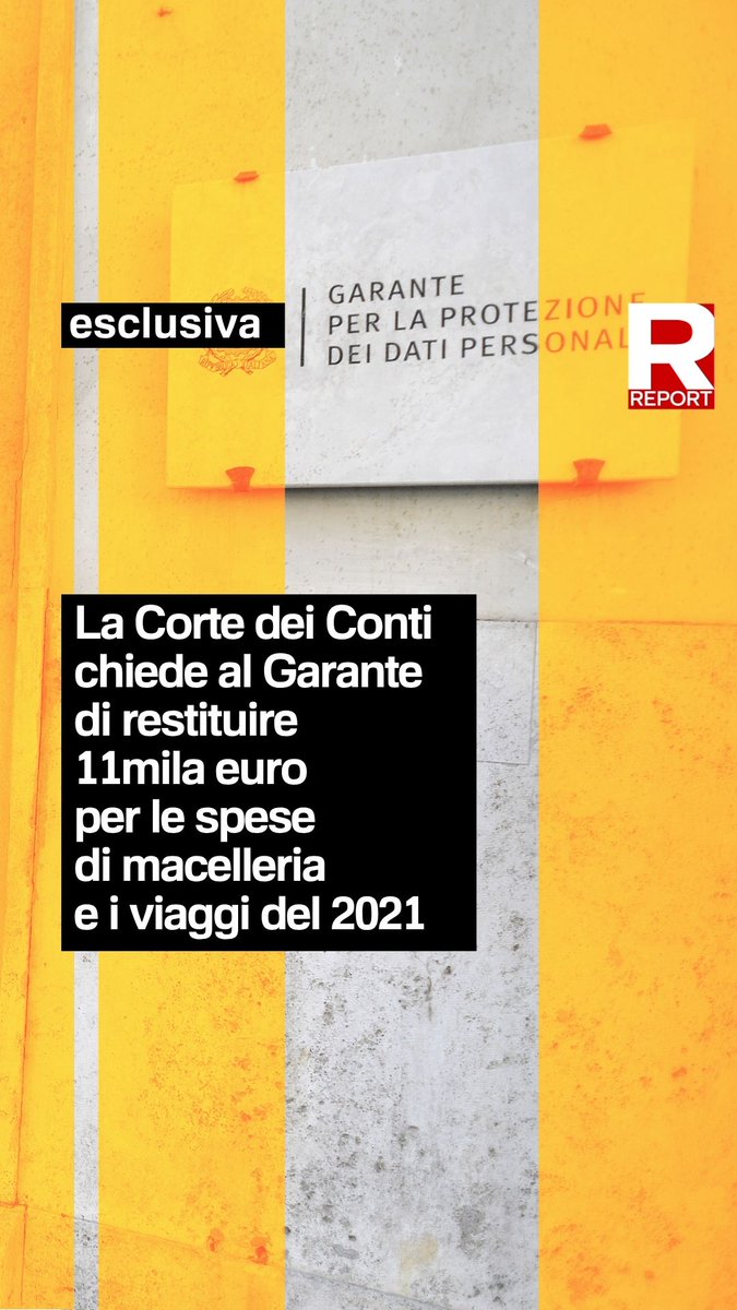 La Corte dei Conti chiede al Garante ldi restituire 11mila euro per le spese di macelleria e i viaggi del 2021. Ne avevamo parlato nell'inchiesta "Garante di chi?" 👇
