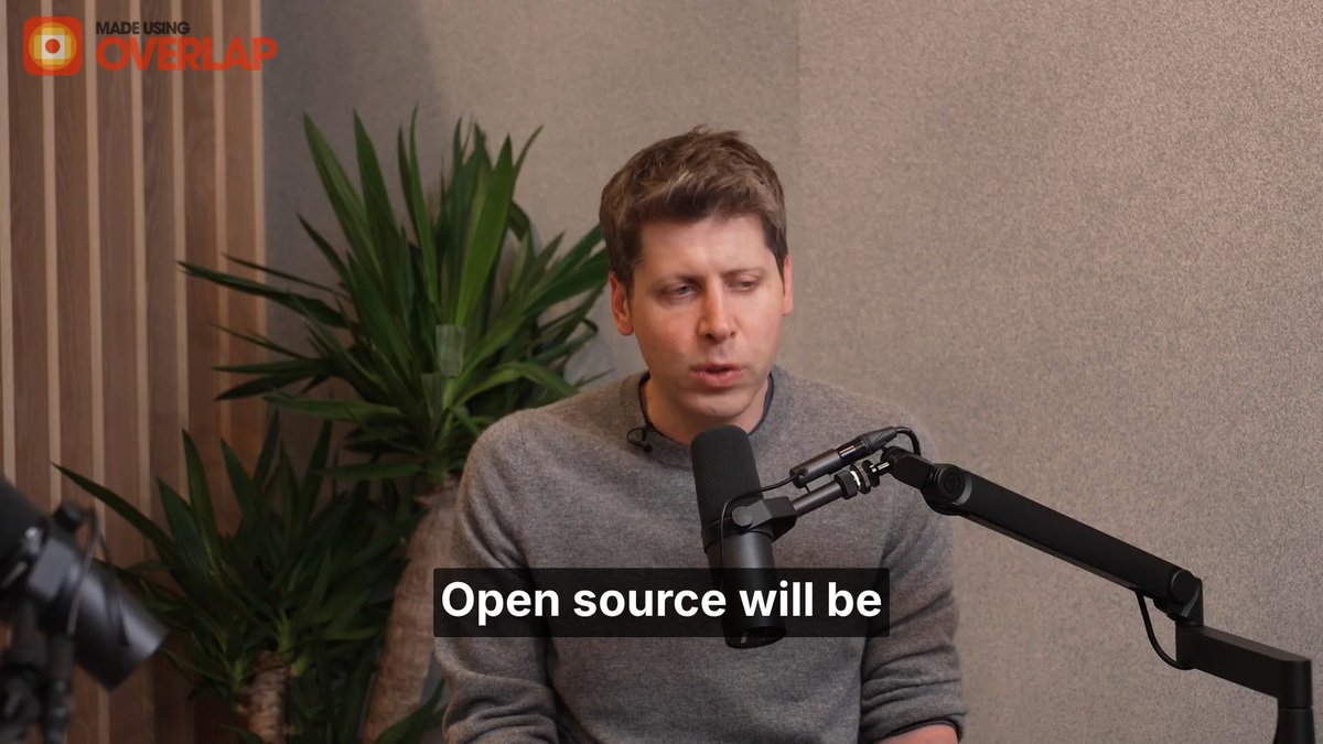 Sam Altman on Open Source AI's Future "Right now, what everybody wants is just the most capable frontier coding model they can have. The big frontier models, even if we made them open source, are hard to run." — #sama