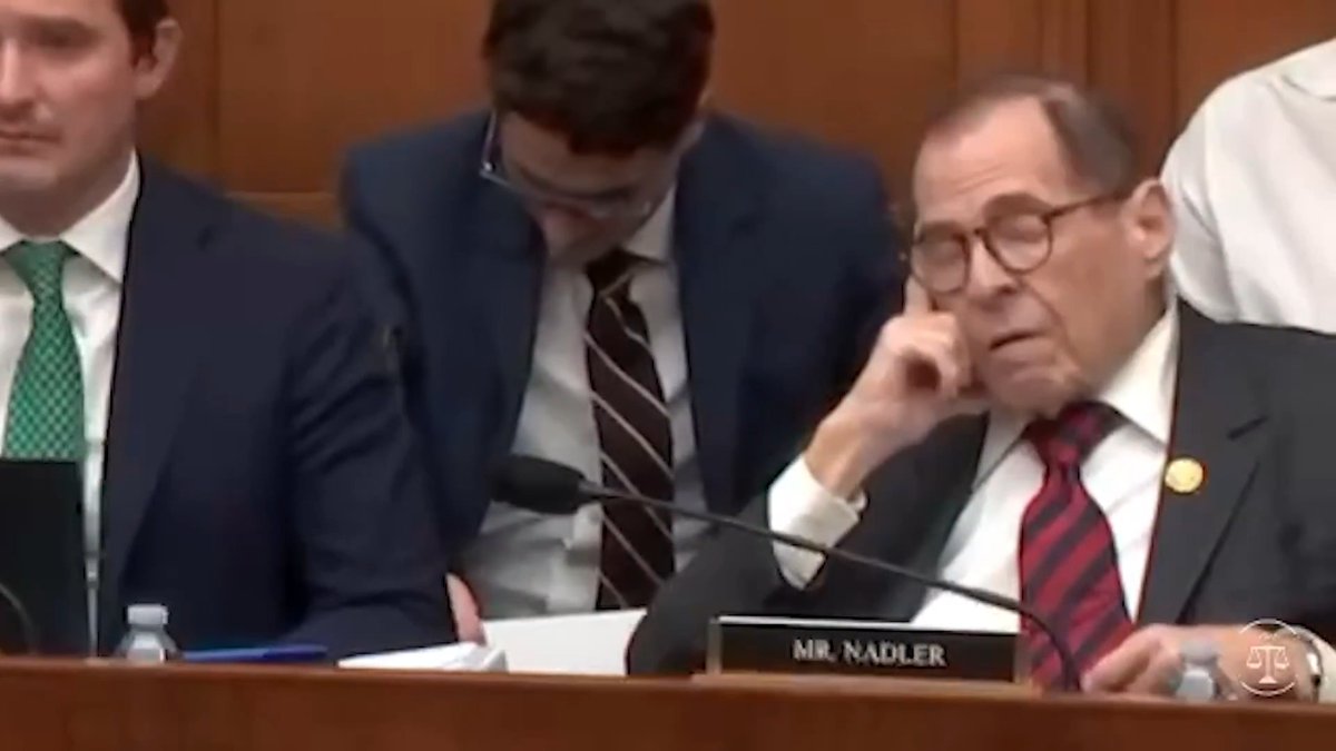 Even Jerry Nadler fell asleep during Jamie Raskin's ridiculous remarks. 🥱