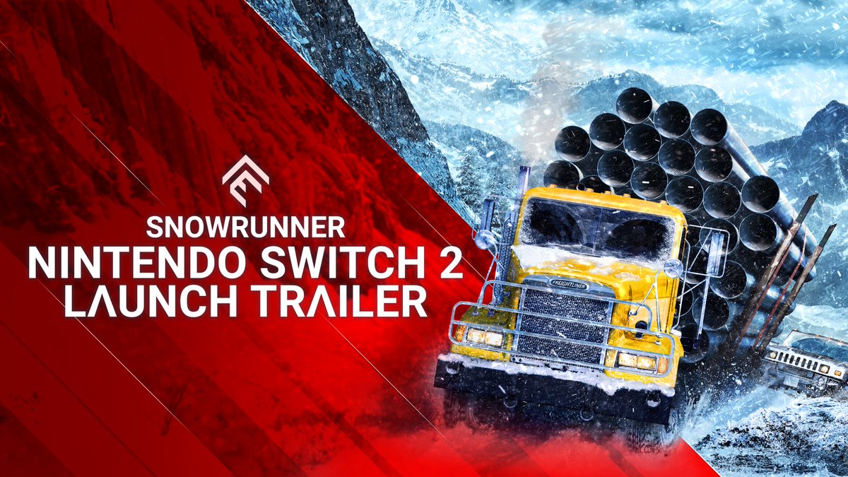 SnowRunner is available on Nintendo Switch 2! โ๏ธ โ
Free Upgrade for Digital Edition owners ๐พSave transfer via Nintendo Account ๐ฅ Up to 4-player co-op ๐ Crossplay soon ๐ฎ Better visuals & performance ๐ ๏ธ Modding support ๐ฆ Year Passes & DLCs available