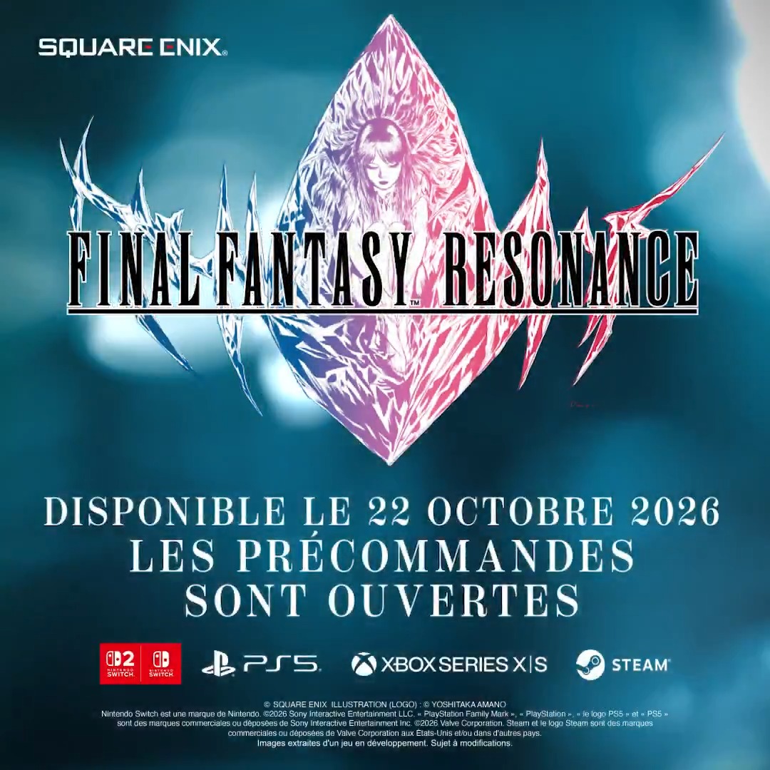 Voici un premier aperçu de Final Fantasy Resonance. Disponible sur Nintendo Switch 2, Nintendo Switch, PlayStation 5, Xbox Series X|S, et PC le 22 octobre 2026.