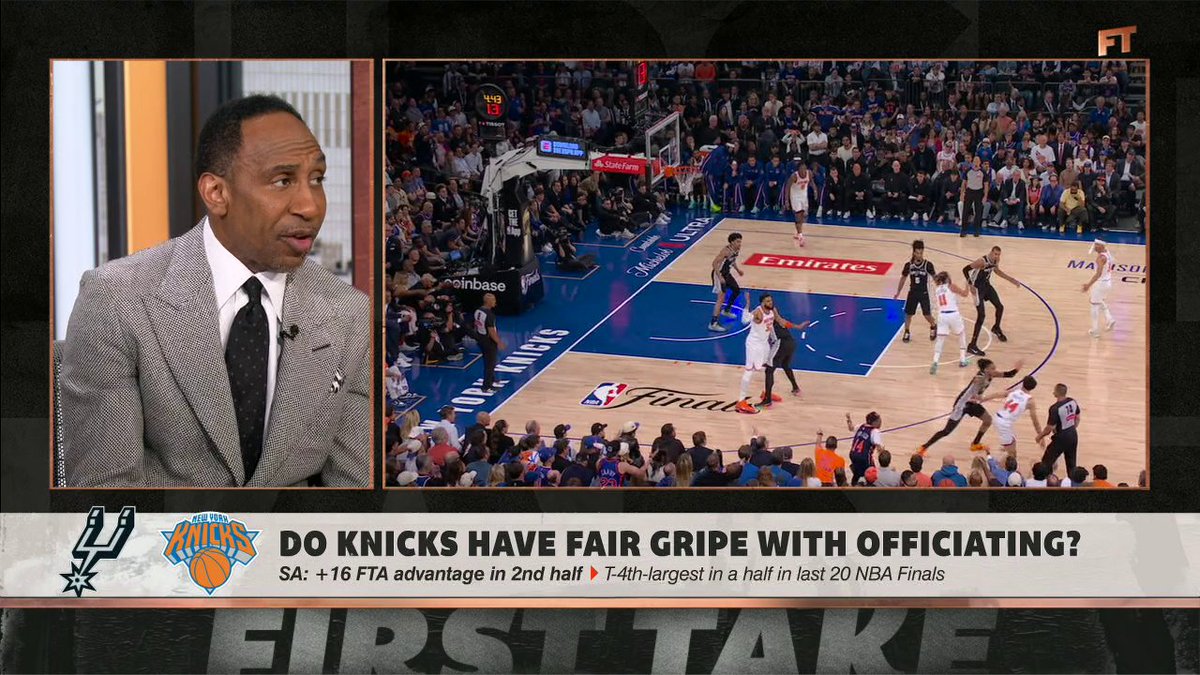 "I don't wanna hear that nonsense. ... That ain't why you lost the game." —Stephen A Smith on Mike Brown's postgame comments on the officiating for Game 3 👀