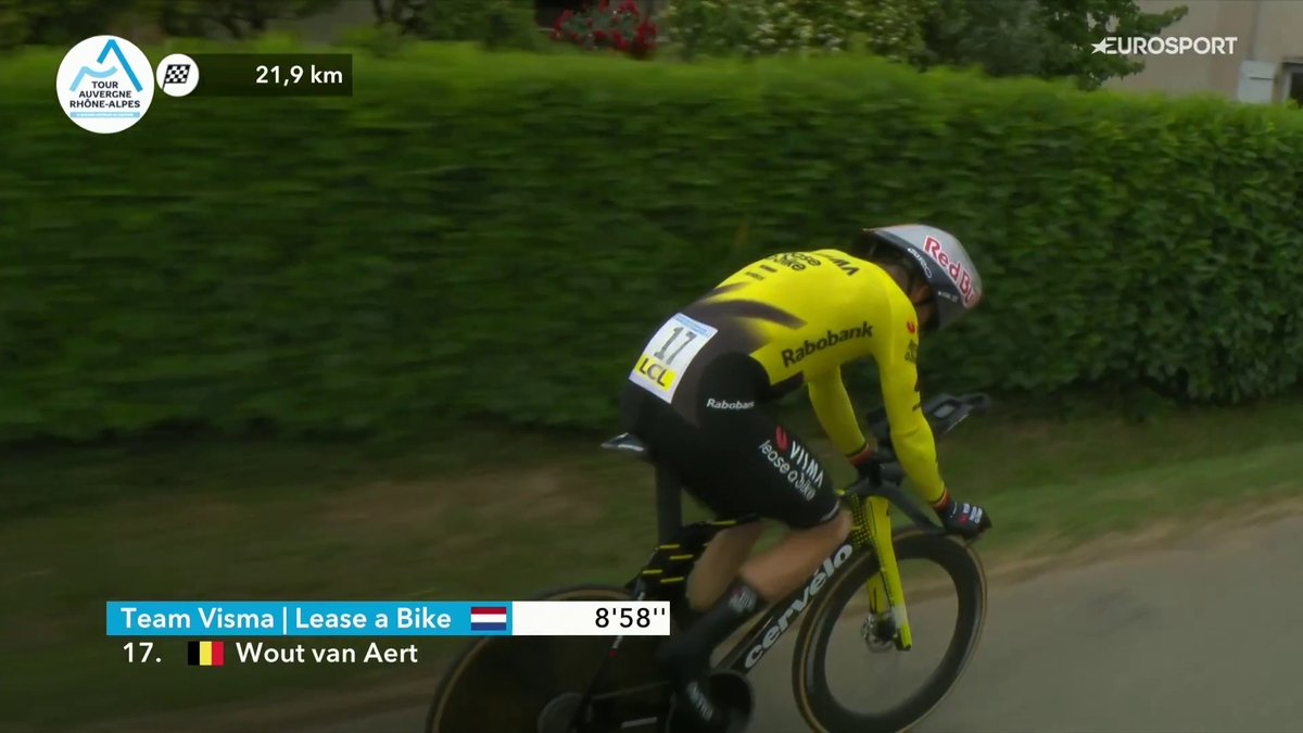𝙒𝙤𝙪𝙩 𝙑𝙖𝙣 𝘼𝙚𝙧𝙩 🇧🇪 premier homme à lacher chez Visma 🇳🇱 sur le chrono par équipe ⏱️😳 Mais il a gagné Paris-Roubaix il y a 2 mois 🙌 #Dauphiné26
