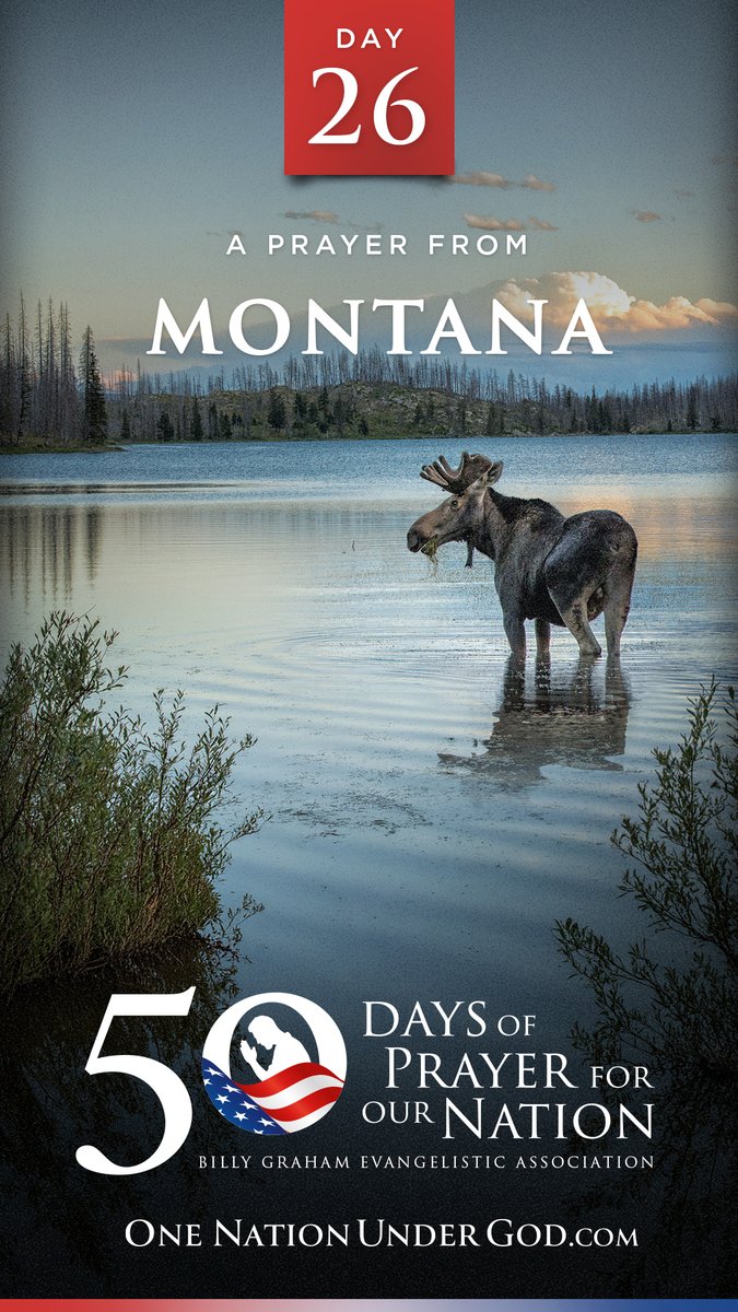 Our nation needs prayer! Join us for DAY 26 of 50 Days of Prayer for America with Pastor Levi Lusko of MONTANA. Let us know you’re praying in the comments below, and go to for all 50 videos and more… #OneNationUnderGod #50Days50States50Prayers BGEA