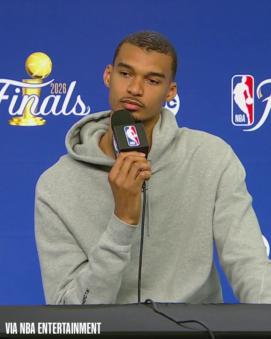 Victor Wembanyama is told at the podium that Spurs fans were attacked by Knicks fans outside of MSG: "I am all for passion, but to the respect of each other. It's unacceptable."