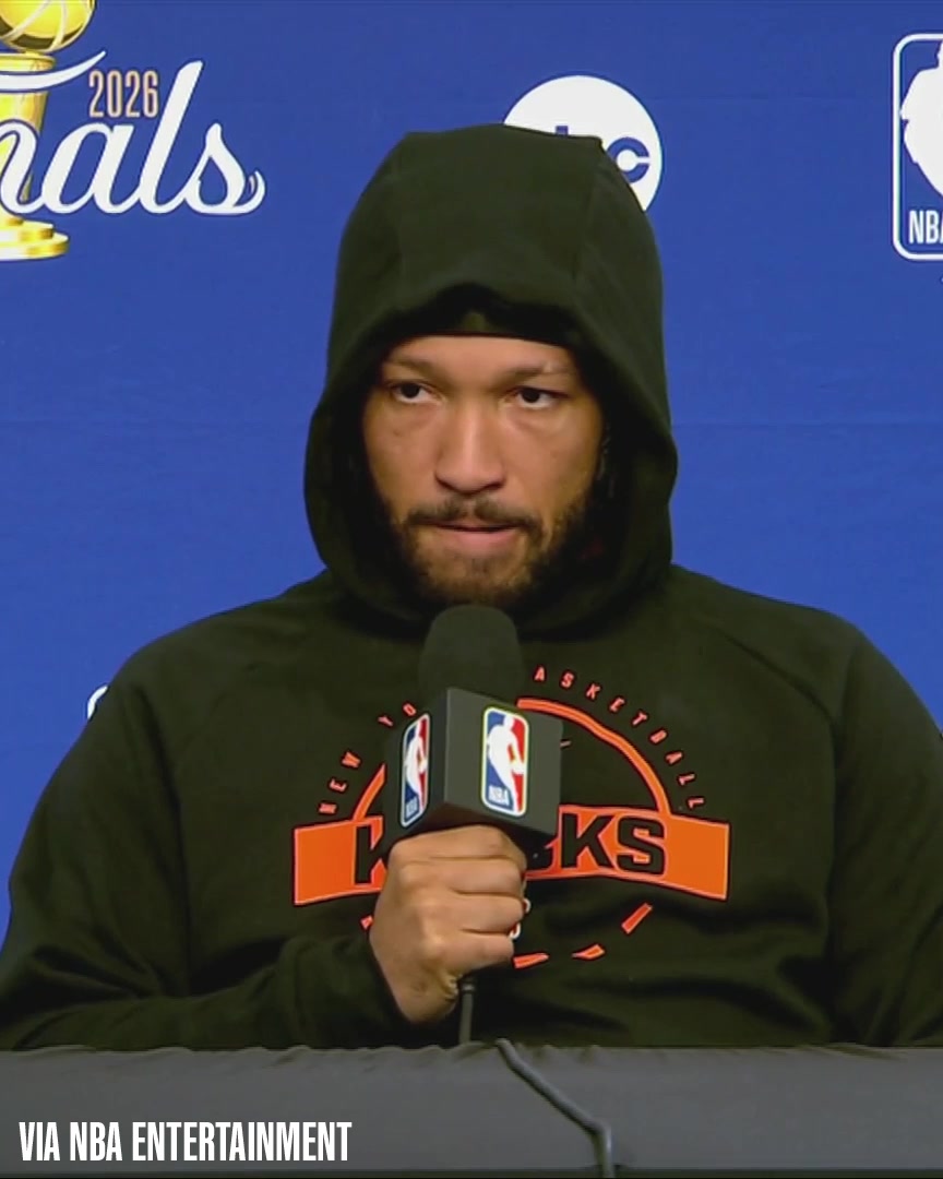 Jalen Brunson is asked to give his assessment of how he's played in these NBA Finals: "Kind of in the middle. I've played better, but also I've played worse."