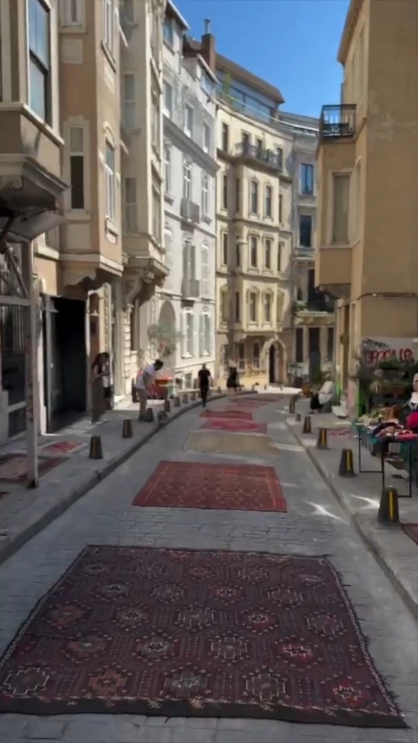Çukurcuma, Istanbul, where antique dealers turn the streets into an open-air carpet bazaar every Saturday.