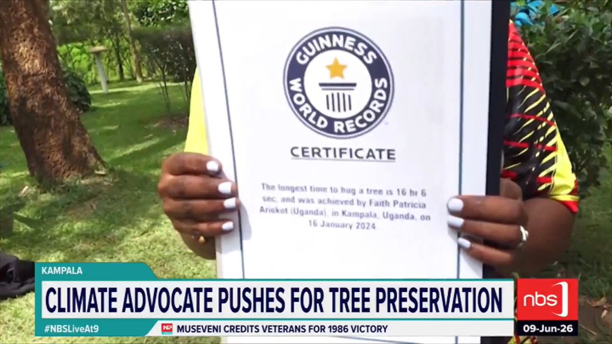 Ugandan conservationist Patricia Faith Ariokot has taken that message of protecting nature to extraordinary lengths, spending 100 hours walking around a single tree in a campaign aimed at highlighting the vital role trees play in sustaining life. @edgarmkaruhanga #NBSLiveAt9