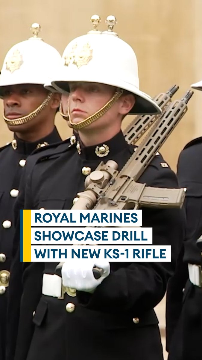 Wielding the Knight Stoner rifle Royal Marines have showcased their skills with their new KS-1 assault rifle during a Colours parade at Windsor Castle