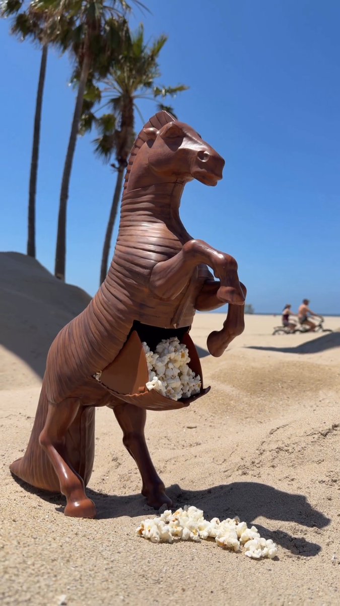 New Odyssey popcorn bucket alert. And, the Trojan Horse has landed on Venice Beach. Experience The Odyssey in theaters 07.17.26
