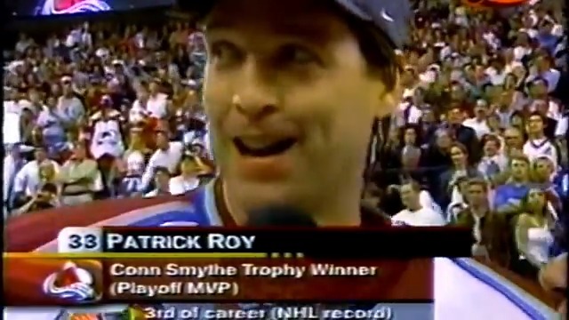 On this day in 2001 Colorado crushed the defending champs to secure its second Stanley Cup in five seasons. Patrick Roy won an NHL record third Conn Smythe and all he talked about was how happy he is for Ray Bourque.