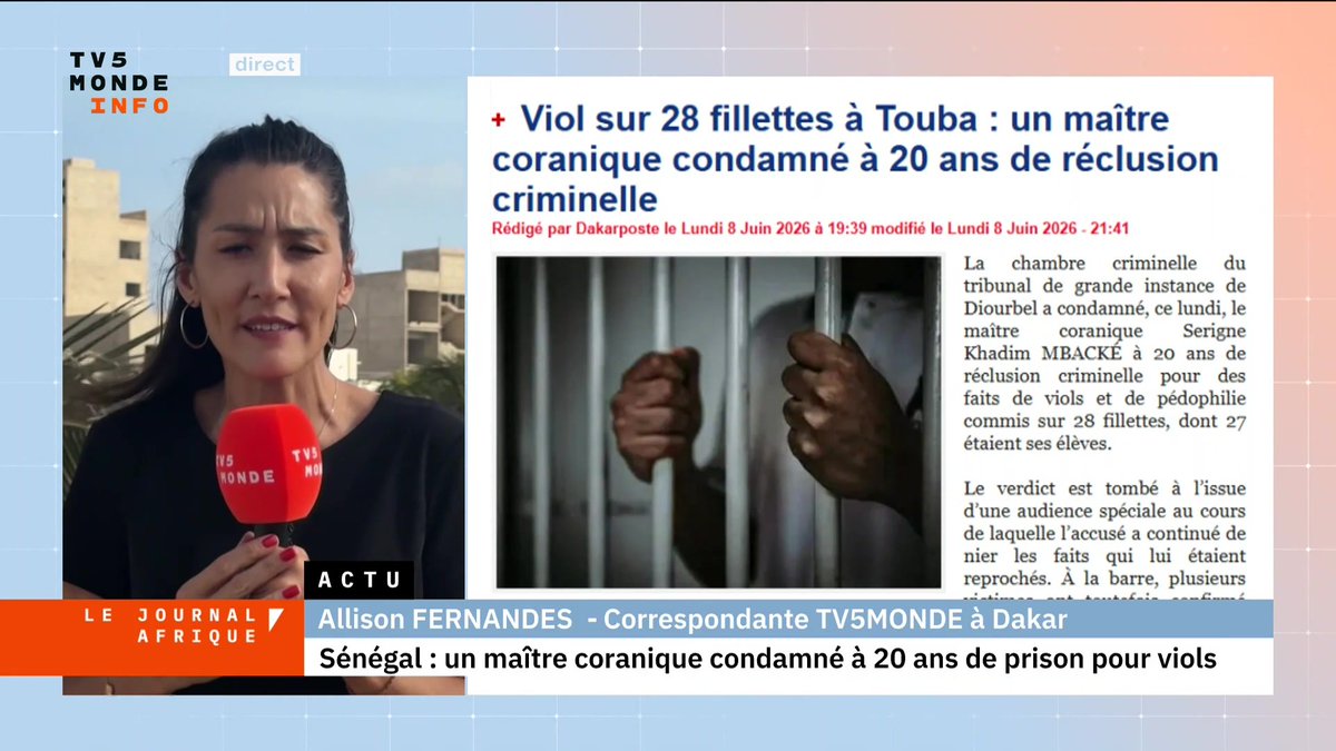 Serigne Khadim Mbacké, issu d’une des plus prestigieuses lignées maraboutiques du Sénégal, a été condamné à 20 ans de prison pour viols et actes pédocriminels infligés à 28 élèves d’un quartier défavorisé de la ville sainte de Touba. Les précisions d'Allison Fernandes.
