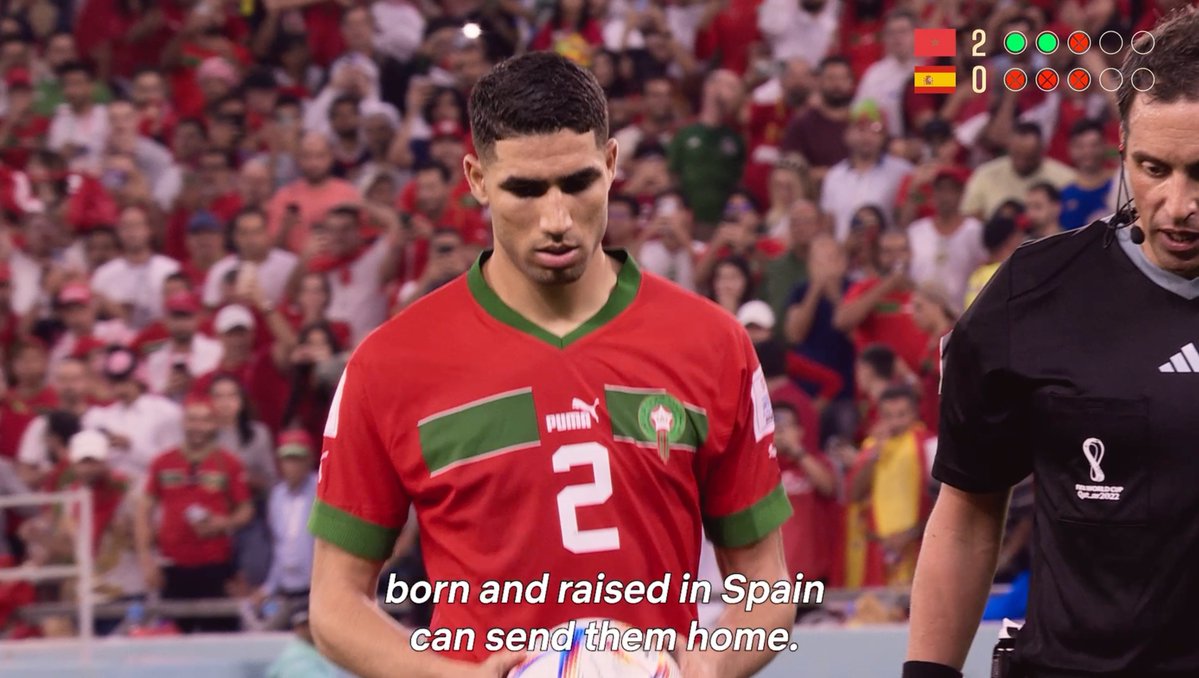 Throwback to Achraf Hakimi and Morocco defeating Spain on penalties at the 2022 World Cup — Spain didn’t convert a single one 😮 Morocco’s historic 2022 run saw them defeat Belgium, Spain, and Portugal to become the only African nation to reach the FIFA World Cup semi-finals.