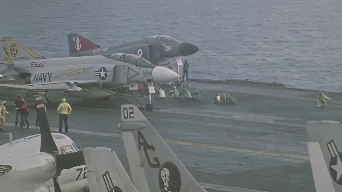 Operations involving F-4K Phantom FG.1 aircraft belonging to the Royal Navy's 892 Naval Air Squadron. c1970. Credits embedded