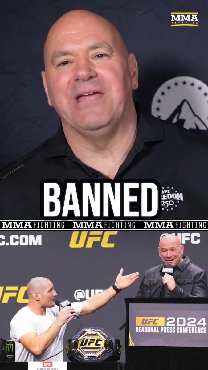 Dana White wants it know that Sean Strickland is not “banned” from the #UFCWhiteHouse event