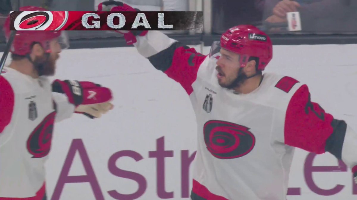 CAROLINA STRIKES TWICE IN THE OPENING FOUR MINUTES OF GAME 4 🔥 Canes lead the Golden Knights early on ABC and the ESPN App 😳