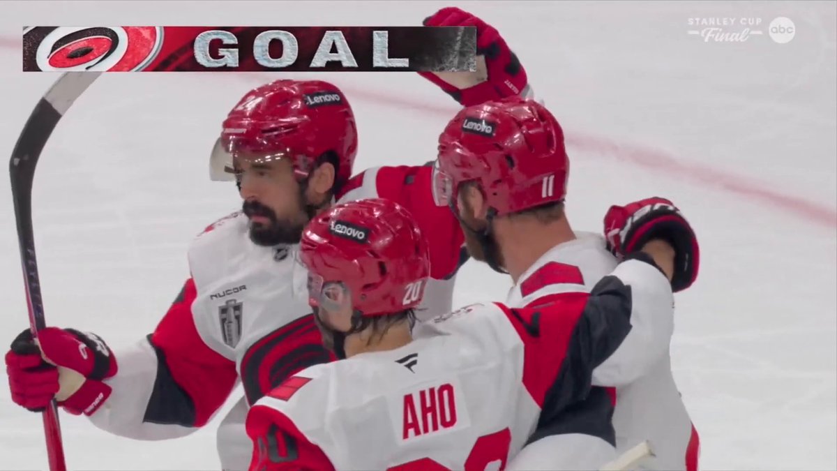 JORDAN STAAL'S FOURTH #STANLEYCUP FINAL GOAL‼️ The captain now has one in every game this series! 🇺🇸: ABC 🇨🇦: Sportsnet &amp; TVA Sports