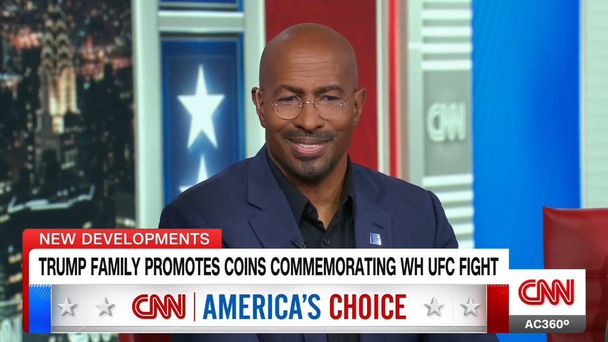 The Trump family is promoting "Trump coins" commemorating the White House UFC fight with the most expensive one costing almost $12,000. Van Jones, former special adviser to Pres. Obama, says, "this is so tacky... It's like kindergarten during Covid. No class."