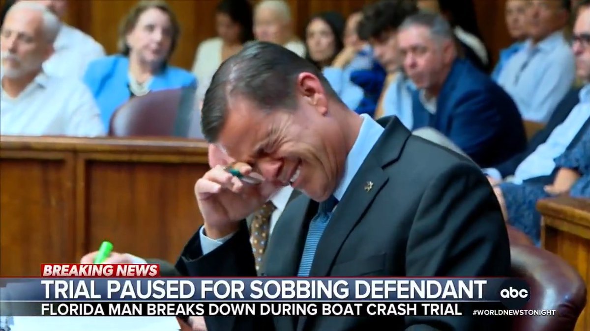 During opening statements in the manslaughter trial of a real estate developer accused of killing a 17-year-old girl in a boating accident, the judge was forced to pause the trial after the defendant started uncontrollably sobbing. Victor Oquendo reports.
