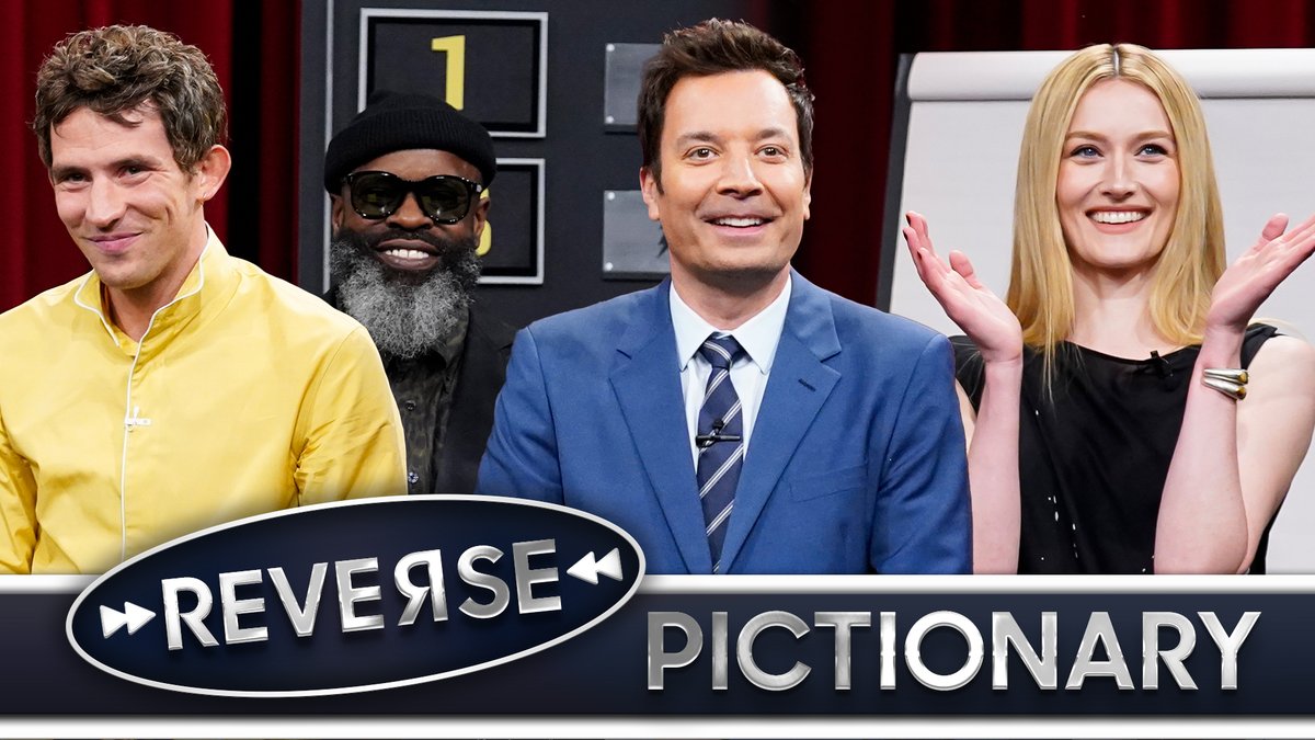 Josh O'Connor &amp; Black Thought face off against Sarah Pidgeon &amp; Jimmy in a game of Reverse Pictionary! 🔄 #FallonTonight