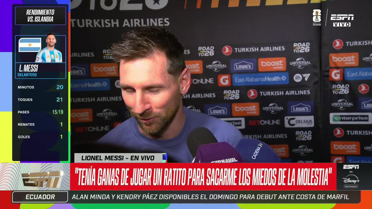 🗣️ "ME DIJO, ¿TE ACORDÁS QUIÉN SOY" Leo Messi se refirió al cruce con Daníel Tristan Gudjohnsen, hijo de su ex compañero en el Barcelona. ⚡ #ESPNMundial 📺 Mirá los mejores partidos de la #FIFAWorldCup por ESPN, en el Plan Premium de #DisneyPlus