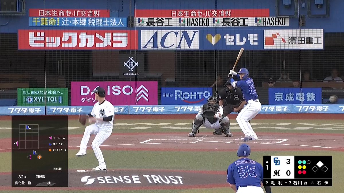 中日 石川昂弥 選手に今シーズン第4号2ランホームランを許す... 👇日本生命セ・パ交流戦見るならパテレ！