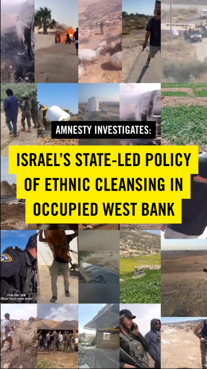Video after video shows Israeli settlers violently harassing and attacking Palestinians in the occupied West Bank, seizing their livestock, bulldozing their schools, setting fire to their property and even killing Palestinians as part of a brutal campaign to forcibly displace Palestinians and expand control over the land – with full political and financial backing from the highest authorities of the Israeli state. This is what a policy of state-led ethnic cleansing looks like. Watch. Share. Demand action.