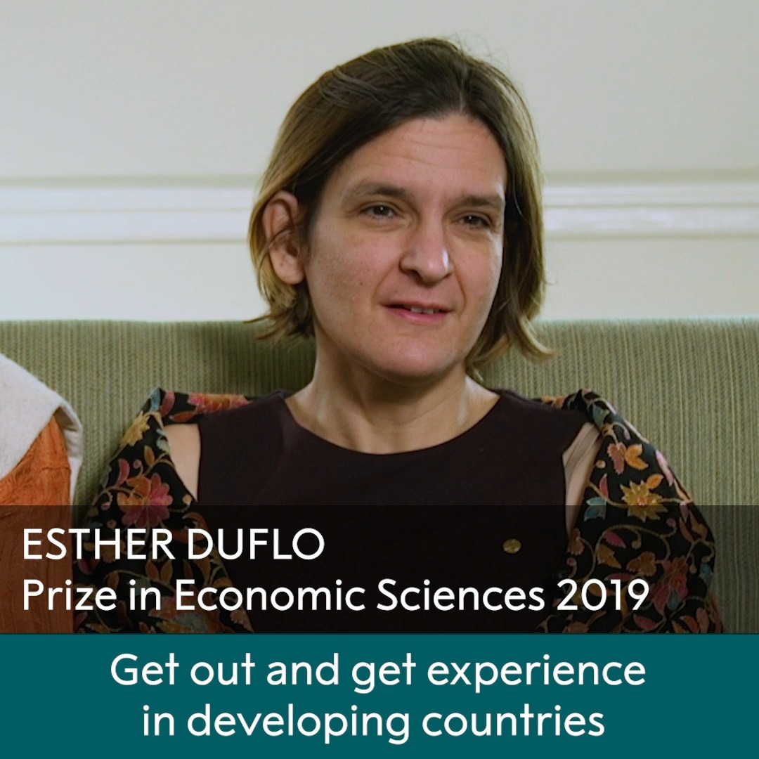 “Keep thinking, don’t accept easy answers.” 2019 laureates Abhijit Banerjee and Esther Duflo were awarded the economic sciences prize for developing new approaches to alleviate global poverty. Listen to their best advice for students in the field.