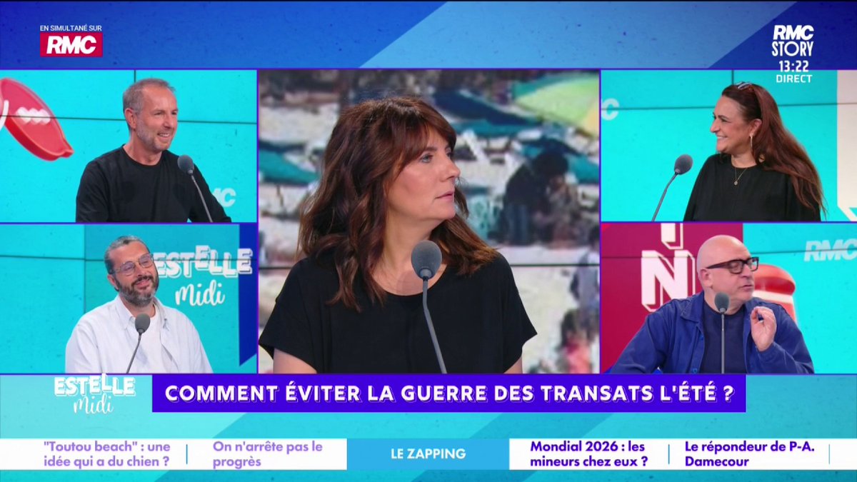 ⛱️ Guerre des transats 🎙️ Estelle Denis : "Est-ce que comme moi, vous vous levez à 8h, vous allez poser votre serviette, des livres pour réserver plusieurs transats et après vous y allez quand vous y allez... On a payé pour l'avoir ! Il n'y a qu'à avoir assez de transats"