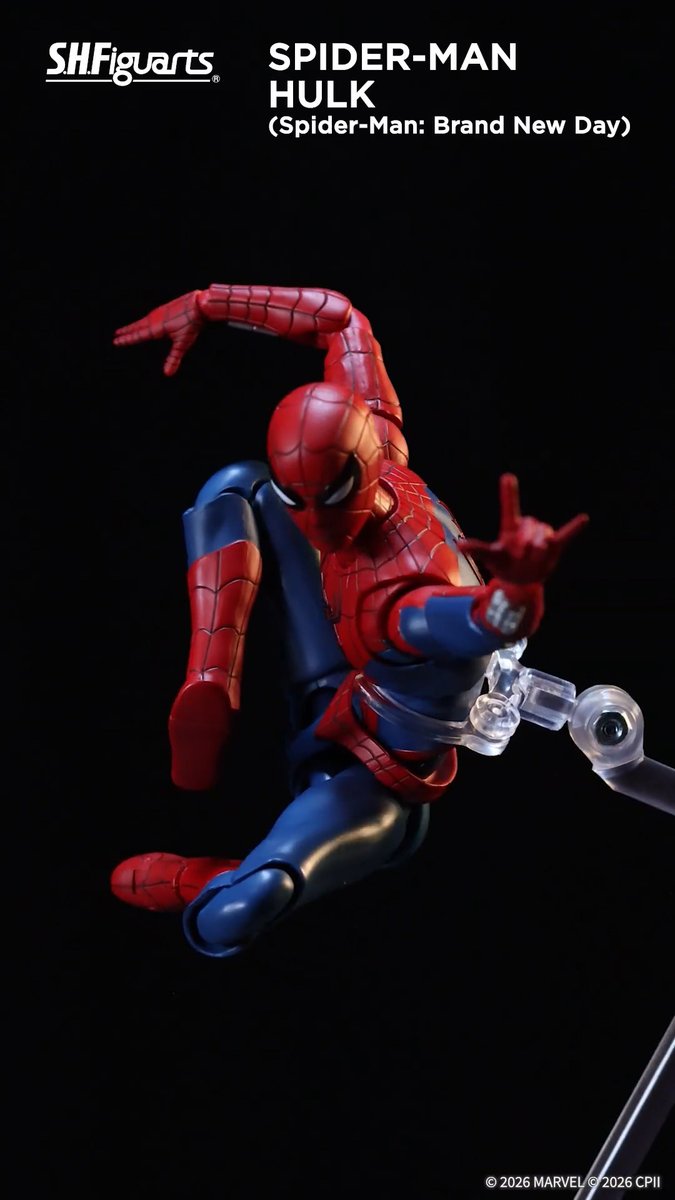 映画『スパイダーマン：ブランド・ニュー・デイ』より 7月発売予定のS.H.Figuarts「スパイダーマン」「ハルク」の回転動画を公開！ #t_shf #スパイダーマン