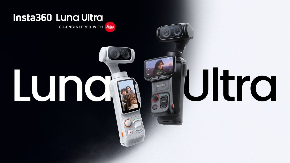 Meet Insta360 Luna Ultra 🌙 Our flagship dual-lens 8K gimbal camera. Leica Summicron Lens with 1" Sensor Telephoto Lens with 12× zoom and 6× lossless zoom 8K Dolby Vision Triple AI Chip, up to 4K60fps PureVideo Mode Detachable 2" OLED Touchscreen ACES-compatible 10-bit I-Log True-to-life portraits 3-Axis Stabilization Deep Tracking 5.0 All these and much more! Check out the link in bio and order today for free shipping!