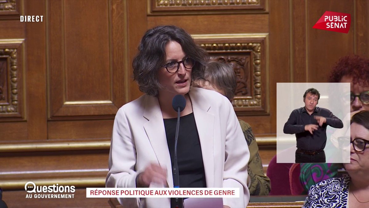 Violences de genre : "Ces violences contre les enfants, les femmes, les personnes LGBT ne sont pas individuelles. Elles ont en commun ceux qui les commettent : les hommes. La norme est que les hommes violent, battent et tuent : quand allez vous le comprendre" Mélanie Vogel #QAG