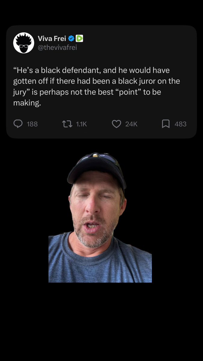 Every time they say “he would have gotten off if there had been a black juror on the jury” It just proves the point of how racist they truly are.