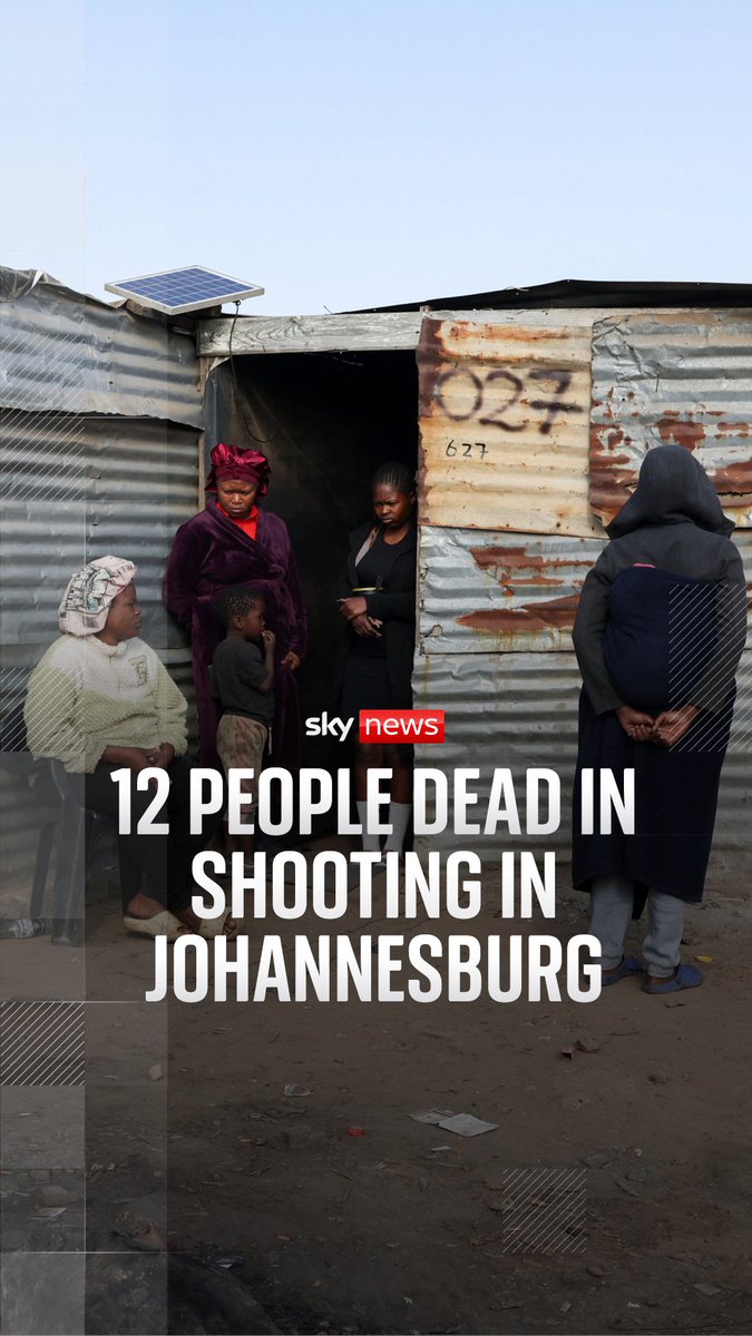 At least 12 people have been killed and nine others injured in a shooting east of Johannesburg, South Africa. More than 10 heavily armed men attacked the informal settlement, police said.