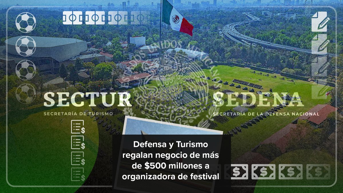 🔴 #ÚltimaHora: @Defensamx y SECTUR México entregaron gratis el Campo Marte a una empresa privada para explotarlo comercialmente todo el Mundial de Fútbol. Los ingresos estimados superan los 500 millones. La empresa no pagará ni un peso por el uso del patrimonio nacional🧵