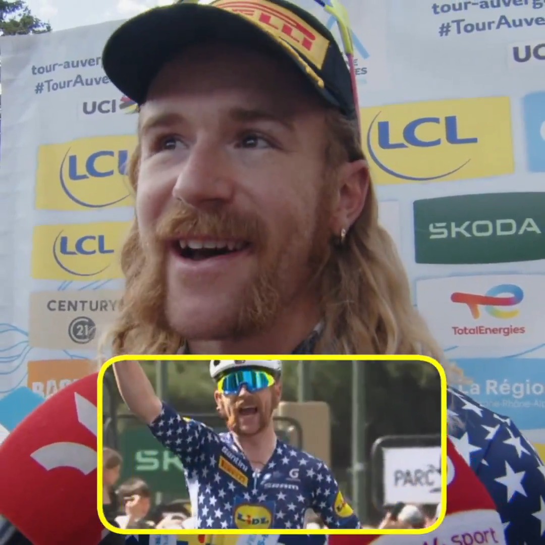 Quinn Simmons reacts to the first sprint win of his career! 🇺🇸👏