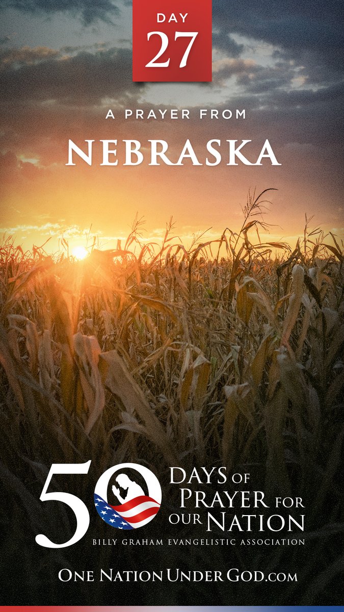 For the 50 days leading up to July 4, we have 50 pastors from 50 states leading us in prayer for our nation. Join us now for DAY 27 with Pastor Jeff Baker from NEBRASKA and share this with others. Let us know you’re praying in the comments below, and go to for all 50 videos and more… #OneNationUnderGod #50Days50States50Prayers BGEA