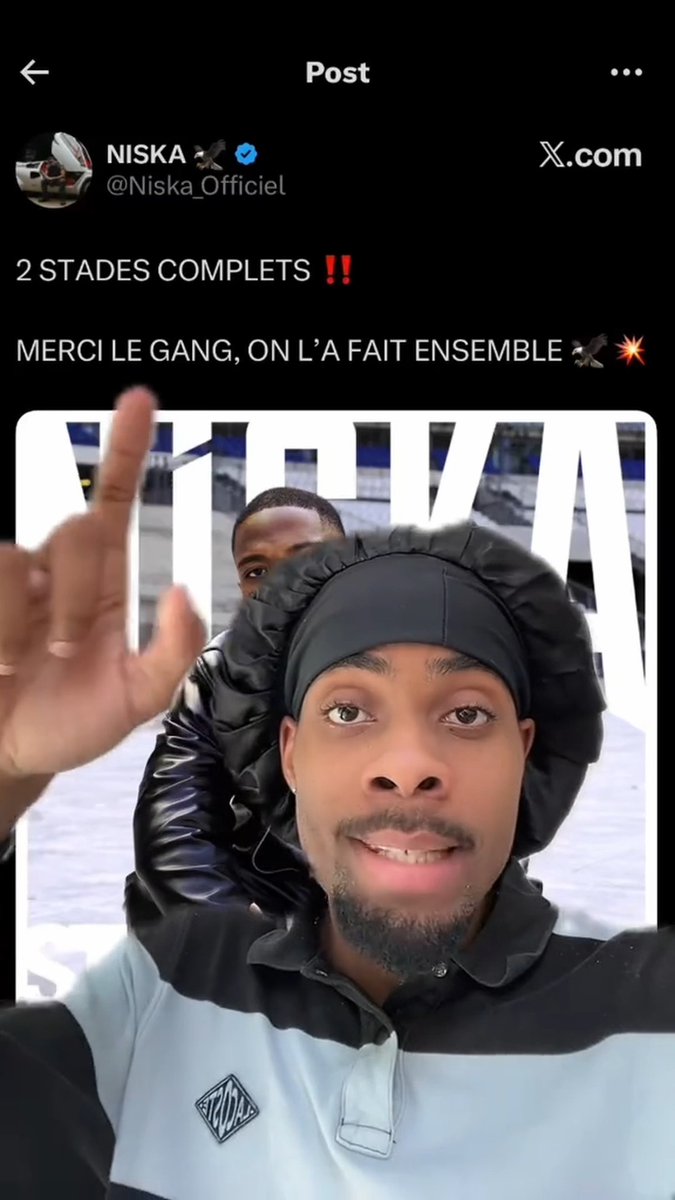 Triplé ! Niska ajoute une 3e date au Stade de France le 9 avril, en vente demain à 12h 🦅 🎟️