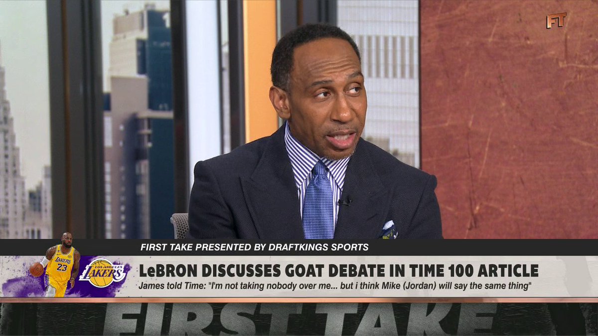"Michael Jordan would never tell you he’s the GOAT. " Stephen A Smith reacts to LeBron's GOAT comments 👀🐐