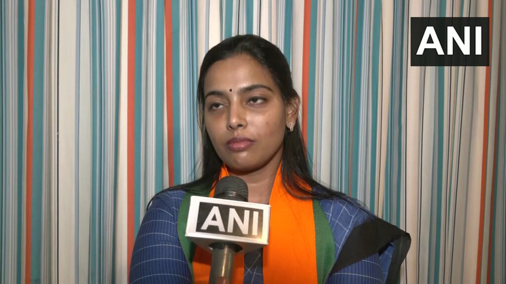 #WATCH | Hyderabad | On Congress Rajya Sabha candidate Meenakshi Natarajan's nomination rejected, BJP leader Bandaru Vijayalakshmi says, "This is something done by bureaucracy in the government and has nothing to do with giving a political alignment to it. Transparency is the pillar of democracy and it has to be taken forward by every candidate of the Rajya Sabha... She has to disclose whatever was there... There is no role of BJP in this."