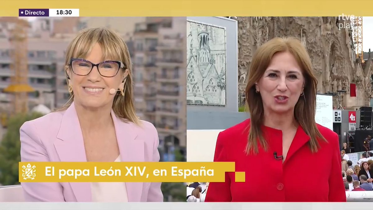 #VisitaPapaRTVE | Begoña Alegría, corresponsal de RTVE en Roma, analiza cómo está siendo la visita de León XIV por España. 🗣️ begoña alegria: "Es el menos León XIV y el más Prevost. Estamos viendo una gran evolución en este viaje"
